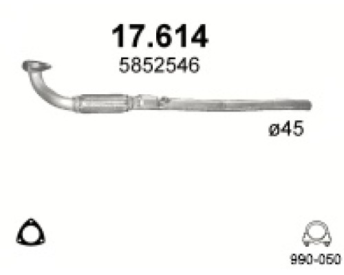Труба выхлопная Opel Meriva