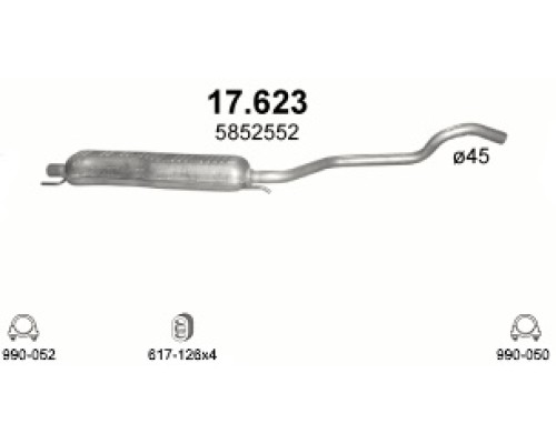 Глушитель средняя часть Opel Zafira A