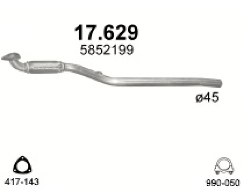 Труба выхлопная Opel Meriva A