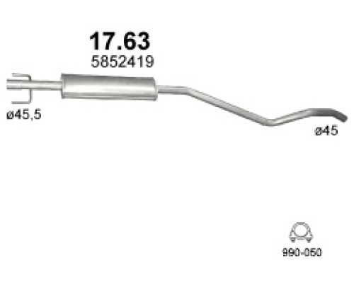 Глушитель средняя часть Opel Astra H