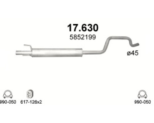 Глушитель средняя часть Opel Meriva A