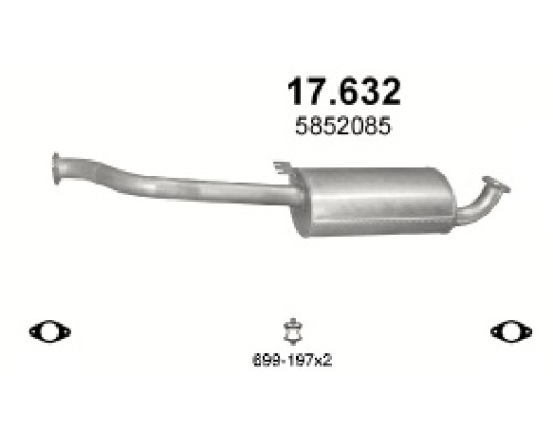 Глушитель средняя часть Opel Frontera B