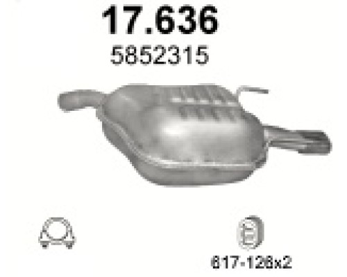 Глушитель задняя часть Opel Vectra C