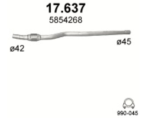 Труба выхлопная Opel Corsa B