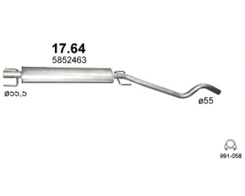 Глушитель средняя часть Opel Astra H
