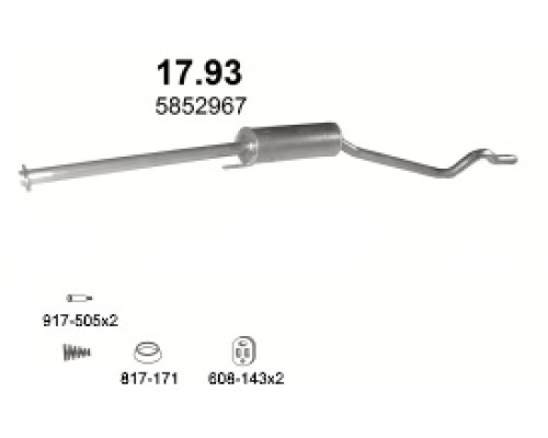 Глушитель средняя часть Opel Astra J