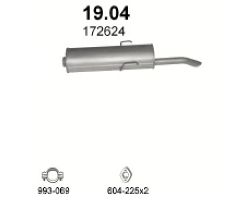 Глушитель задняя часть Peugeot 405