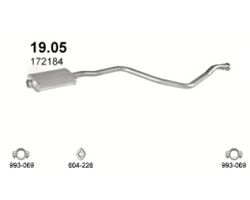 Глушитель средняя часть Peugeot 405