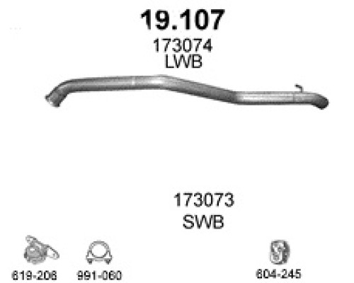 Труба выхлопная Citroen Jumpy