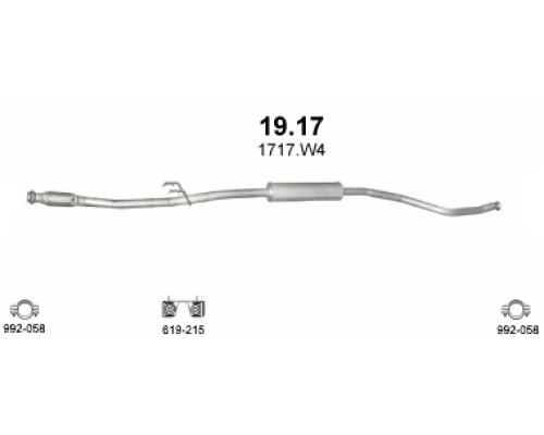 Глушитель средняя часть Peugeot 206