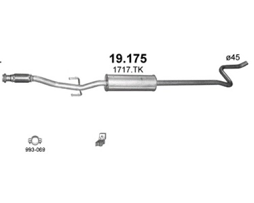 Глушитель средняя часть Peugeot 207 CC