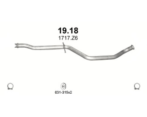 Труба выхлопная Peugeot 407