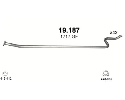 Труба выхлопная Peugeot 207