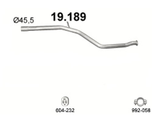 Труба выхлопная Peugeot 206